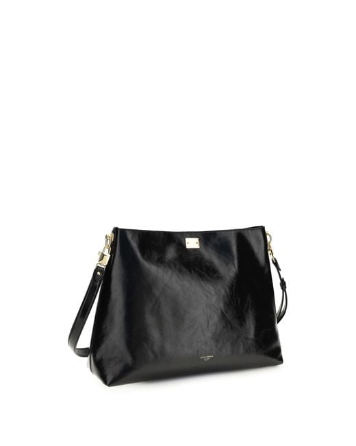 Dolce & Gabbana Black Vittoria Leather Crossbody Bag