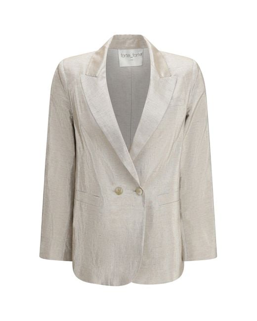 Forte_forte Gray Forte_Forte Double-Breasted Jacket