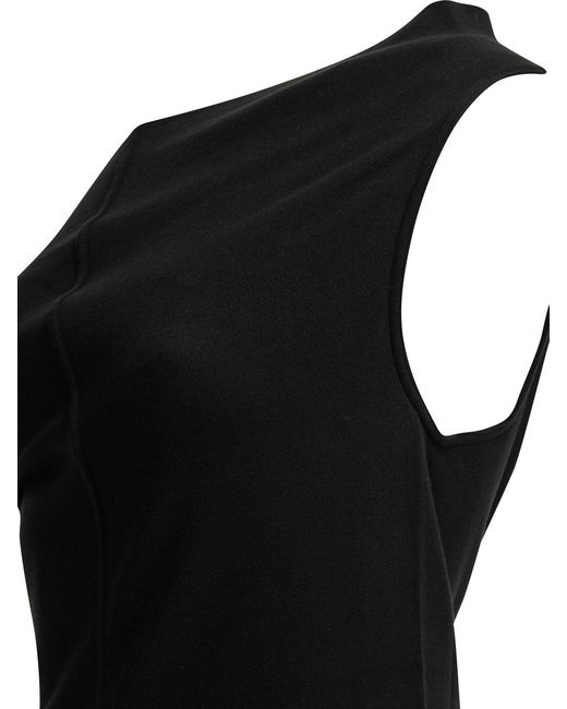 Rick Owens Black "Athena" One-Shoulder Top