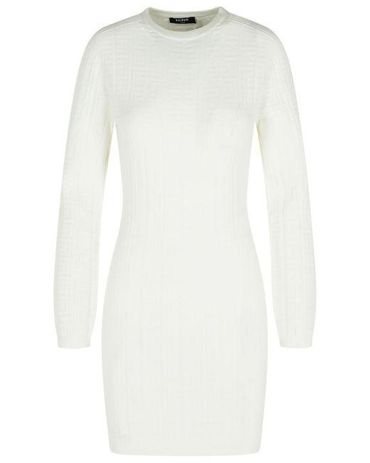 Balmain White Viscose Blend Dress
