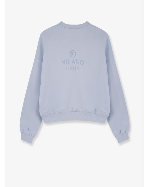 Dolce & Gabbana Blue Cotton Sweatshirt With Logo