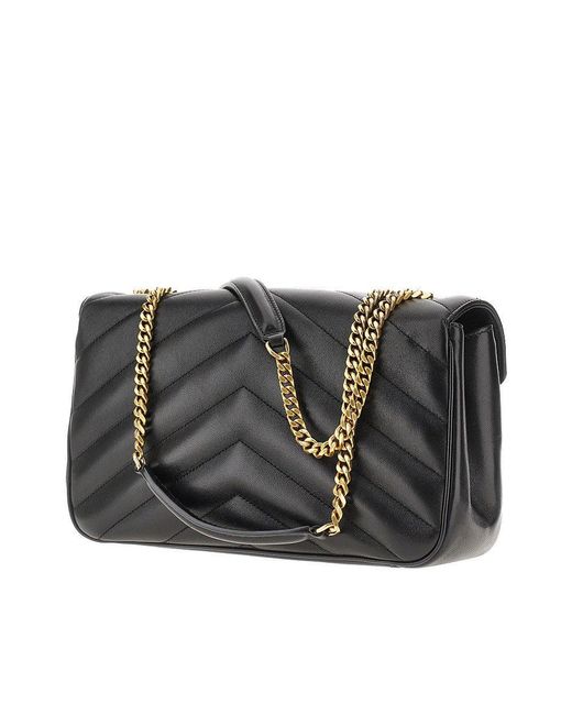 Saint Laurent Black Quilted Nappa Leather Medium 'Loulou' Bag