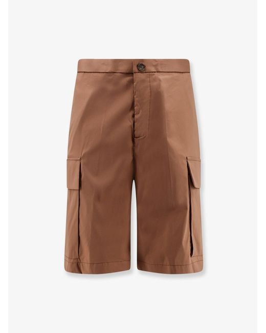 Men's Brown Cotton Blend Bermuda Shorts