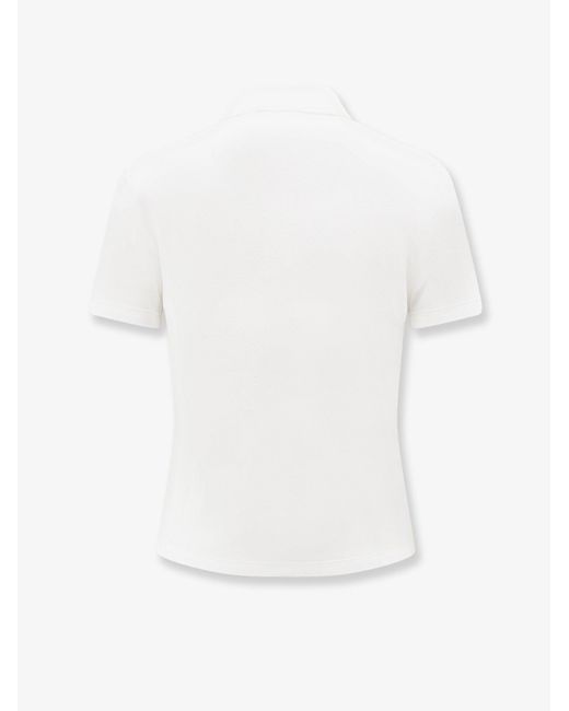 Dior White Dior Cotton Blend Polo Shirt With Embroidered Dior Medaillon Logo
