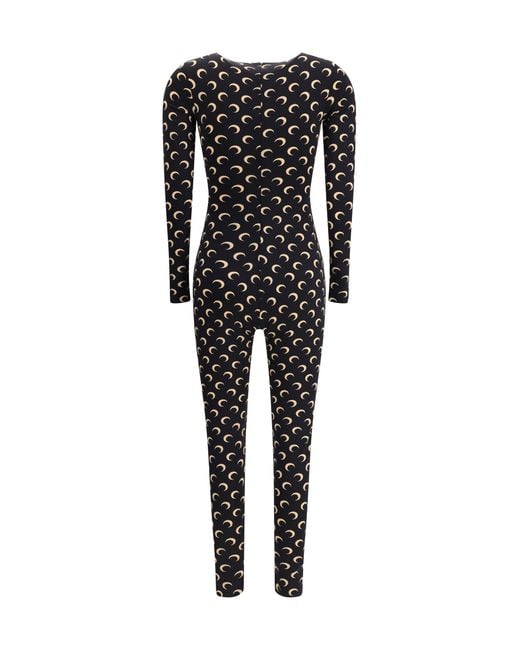 MARINE SERRE Black Jumpsuits