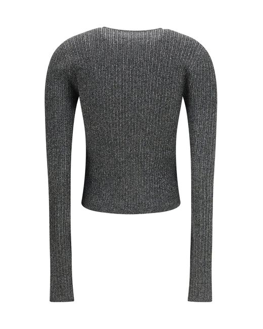 Amiri Gray Lurex Cardigan
