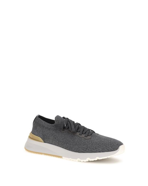 Brunello Cucinelli White Sneakers Cotton Upper for men