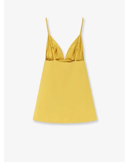 Elisabetta Franchi Yellow Daily Satin Mini Dress