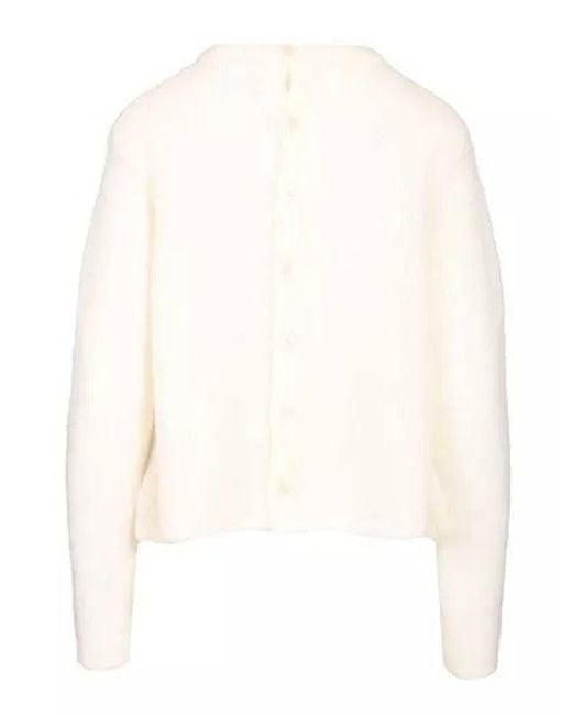 Loewe White Mohair Wool Cardigan