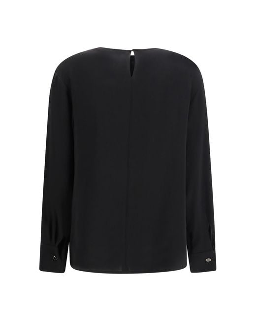 Max Mara Black Crewneck Blouse