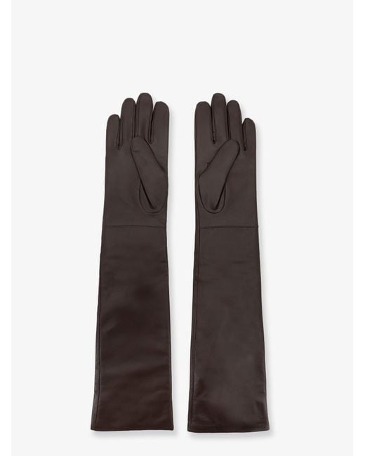 Frankie Shop Brown Veneto Leather Gloves