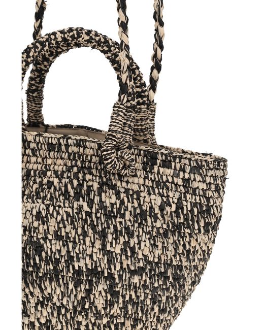 IBELIV Metallic Arona Raffia Bucket Bag Tiga