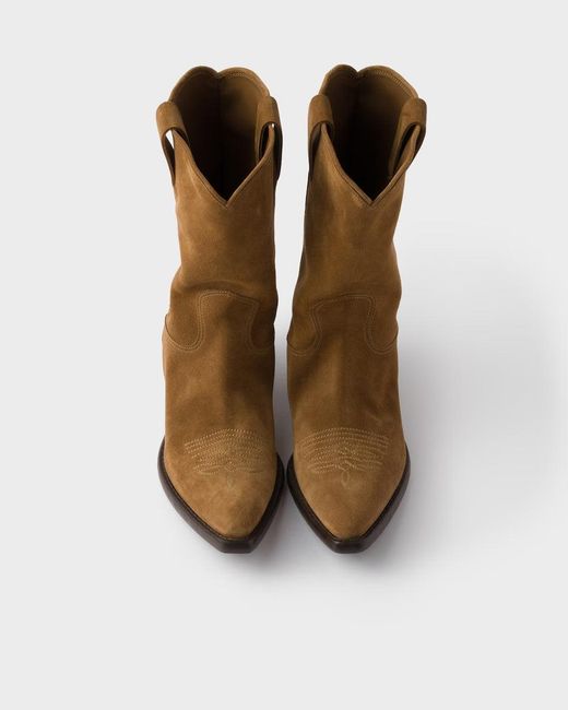 Prada White Suede Boots