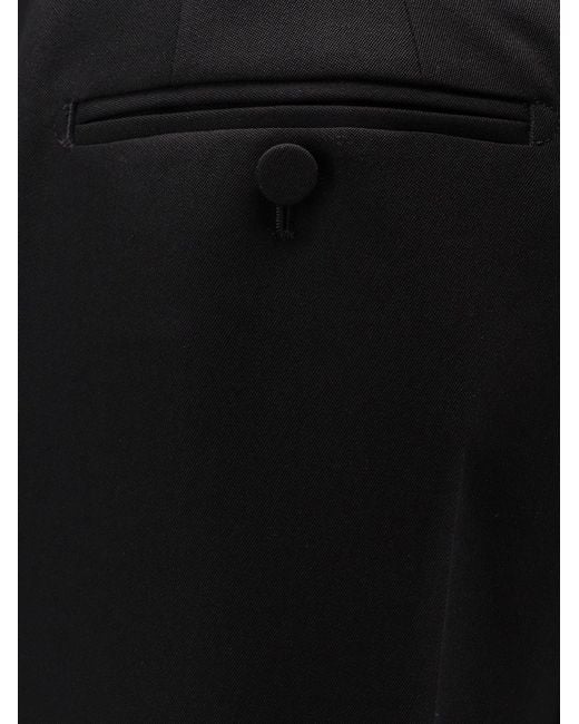 Tom Ford Black Sharp Wool Pants With Pleats
