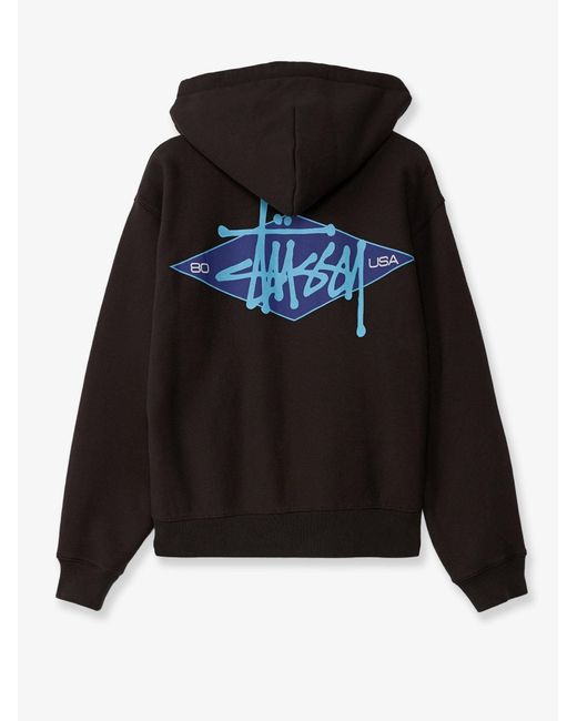 Stussy Black Diamond Cotton Blend Sweatshirt for men