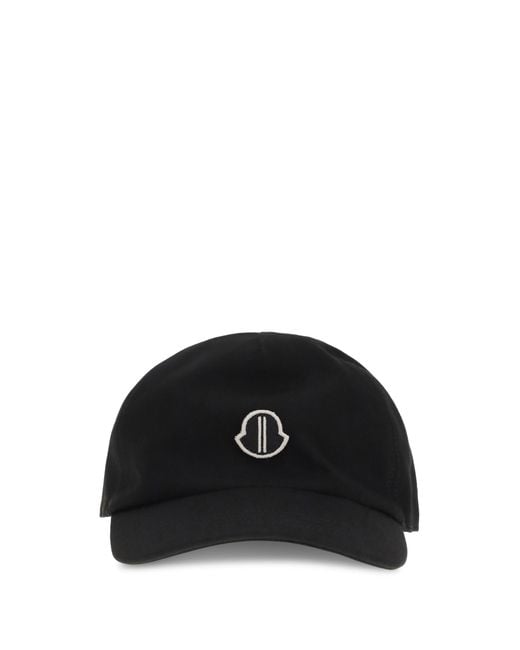 Moncler Black Rick Owens Baseball Cap + Rick Owens for men