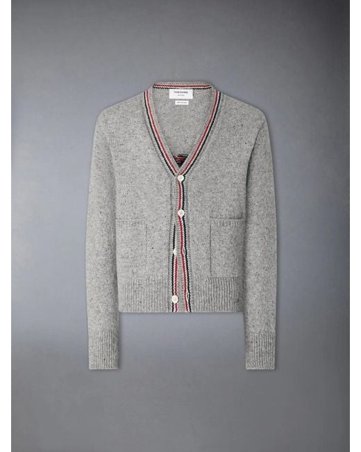 Thom Browne Gray Wool Mohair Cardigan for men