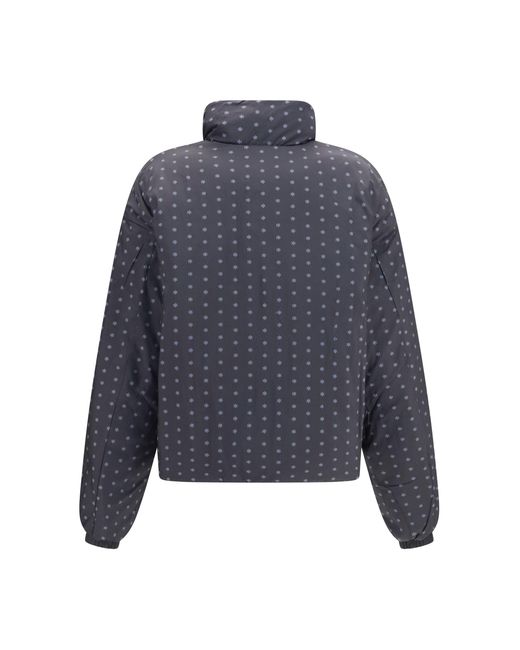 GONGDID DESIGN Blue Reversible High-Neck Puffer Jacket