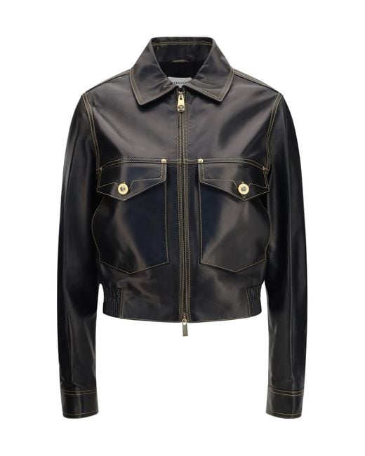 Versace Black Nappa Leather Jacket