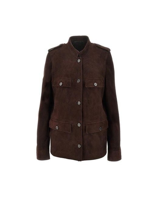 Women's Brown Suede Leather Jacket