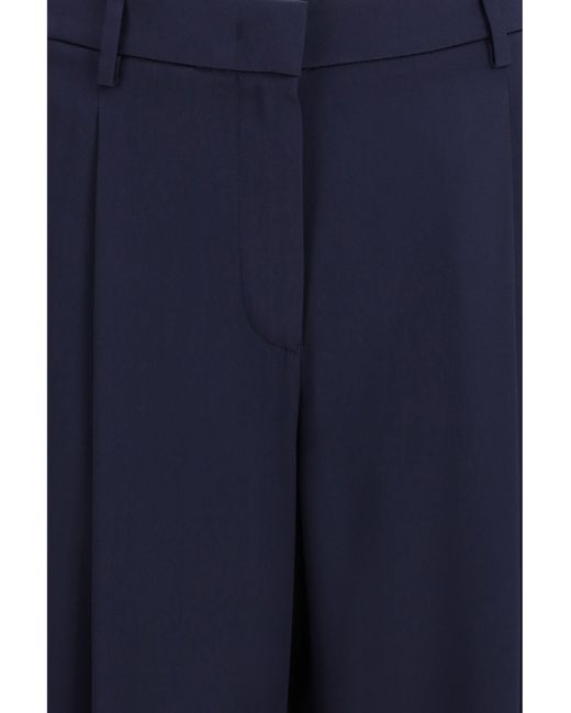 Giorgio Armani Blue Pleated Silk Pants
