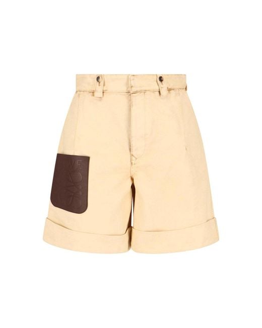 Loewe Natural Anagram Cotton Shorts