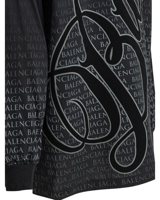 Balenciaga Black Crew-Neck T-Shirt With Print