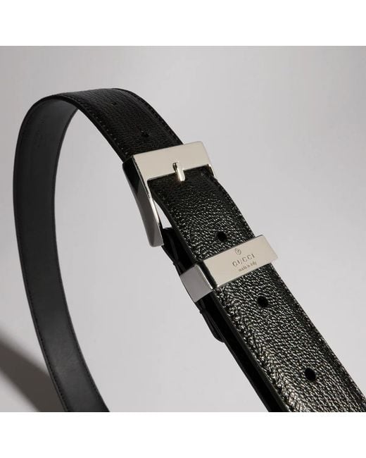 Gucci Black Belt With Squared Buckle for men