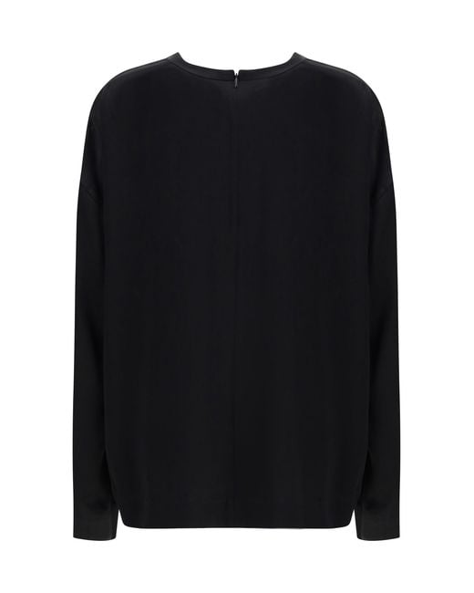 Totême Black Boxy Satin Top