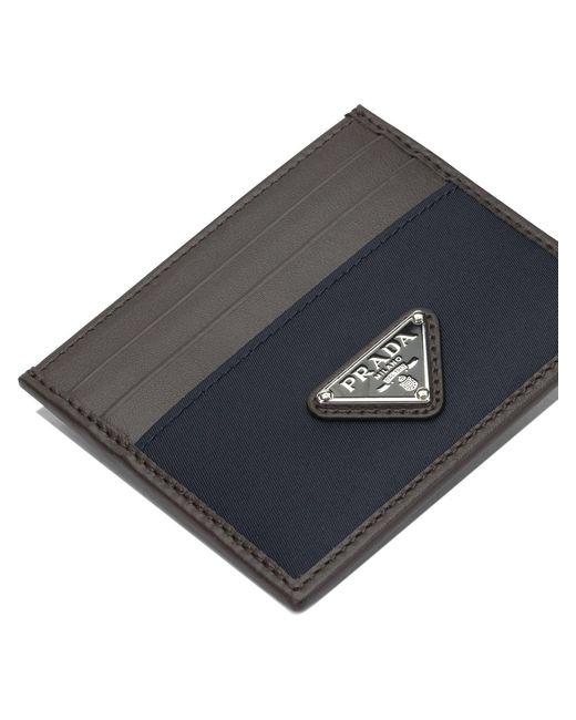 Prada Blue Re-Nylon "Speedrock" Card Holder for men