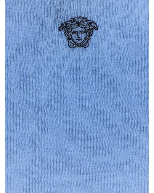 Versace Blue 'Medusa' Tank Top
