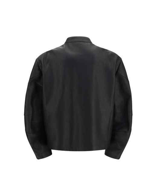 Gucci Gray Horsebit Leather Biker Jacket for men