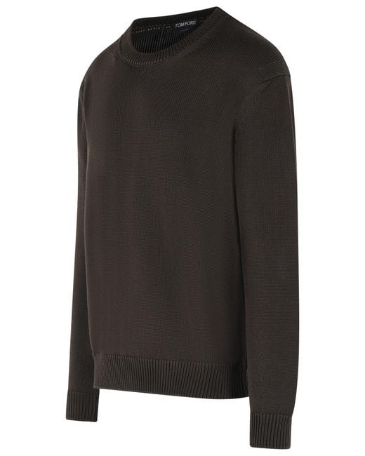 Tom Ford Black Cotton And Silk Sweater for men