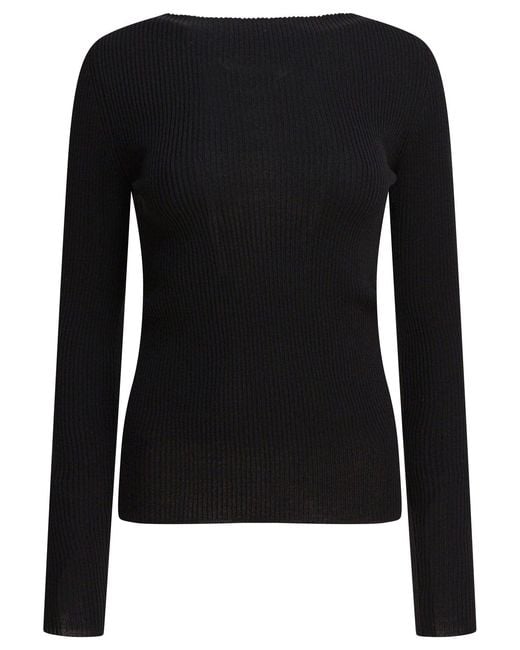 Rick Owens Black Ribbed Sweater