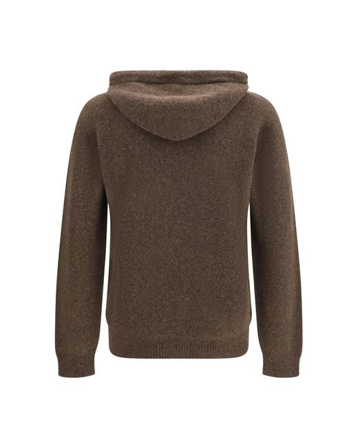 Roberto Collina Brown Hooded Sweater 07 for men