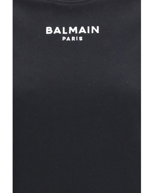 Balmain Black Cotton Logo T-Shirt