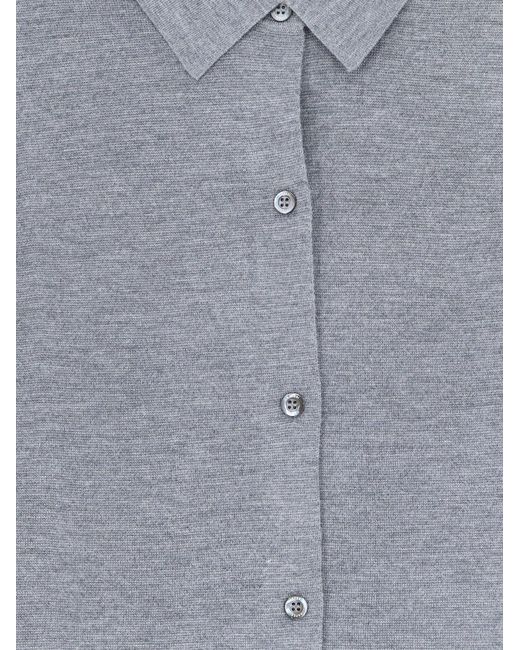 Aspesi Gray Virgin Wool Cardigan