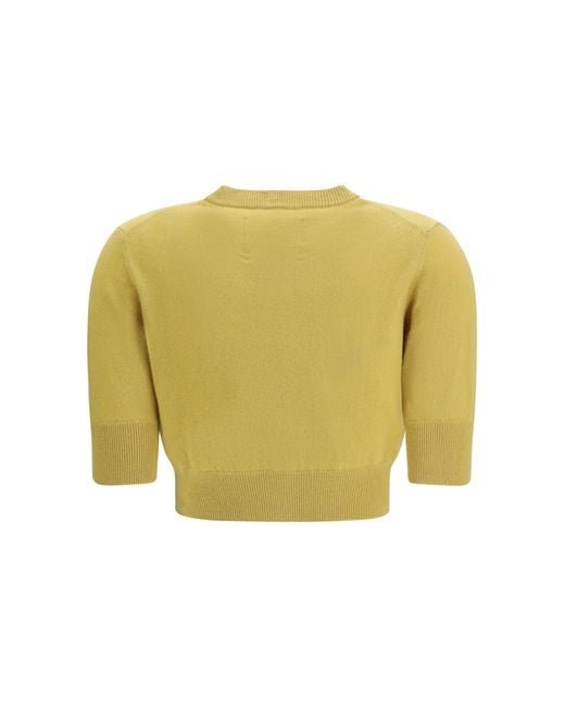 Extreme Cashmere Yellow Cropped Cardigan N°474 Super Little