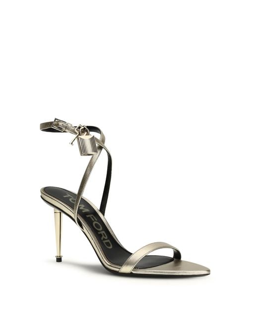 Tom Ford Metallic Padlock Sandals