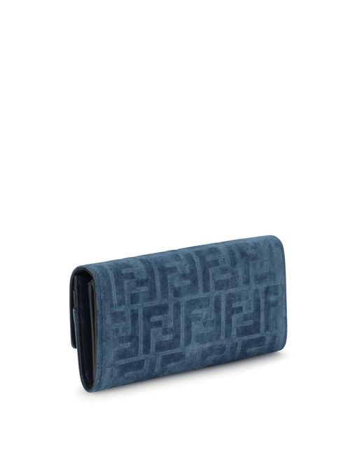 Fendi Blue Ff Denim Clutch Bag