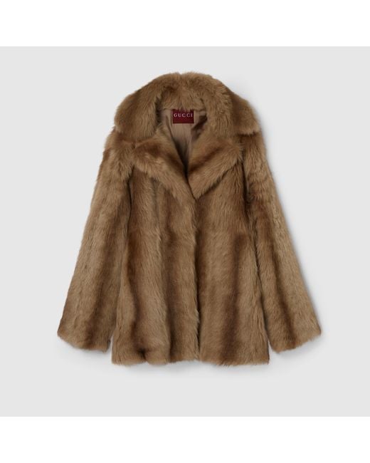 Gucci Brown Degradé Shearling Coat