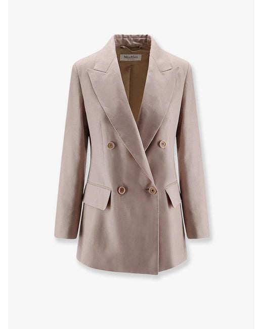 Max Mara Natural Mxsfeltro Silk Blazer