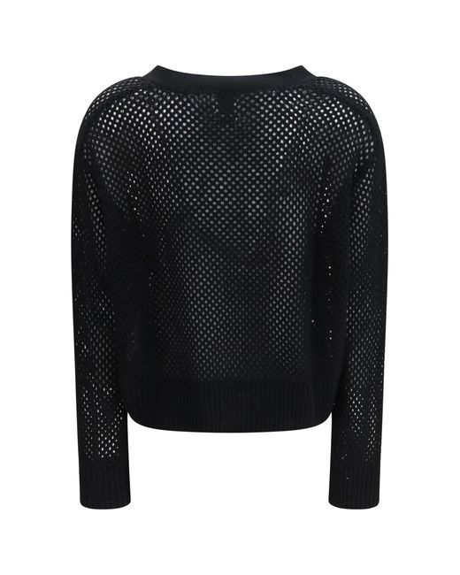 Allude Black Cardigan V-Neck Buttoned