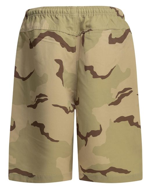 Stussy Green Sand Camo Shorts for men