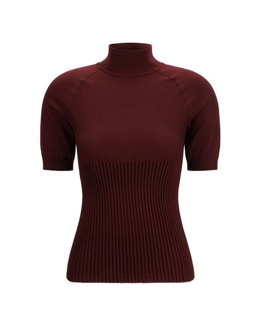 Alaïa Red Alaã¯A Rib Wool Top