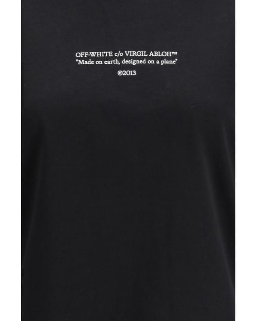 Off-White c/o Virgil Abloh Black Made On Earth, Designed On A Plane T-Shirt