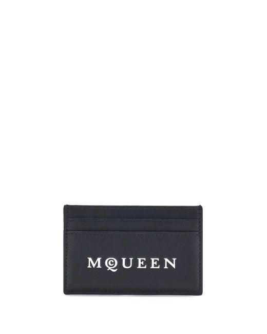 McQueen Blue Logoed Card Holder for men
