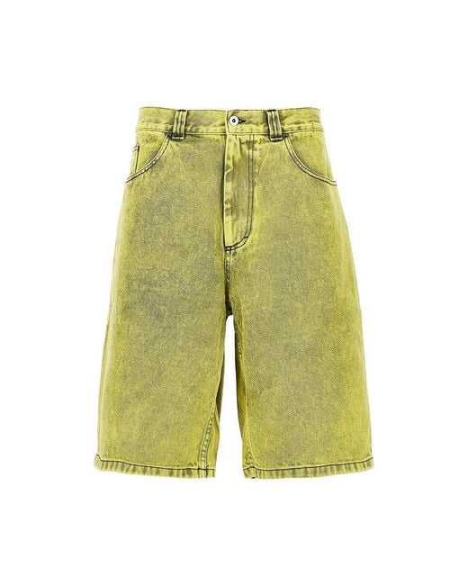POLAR SKATE Green 'Big Boy' Denim Shorts for men