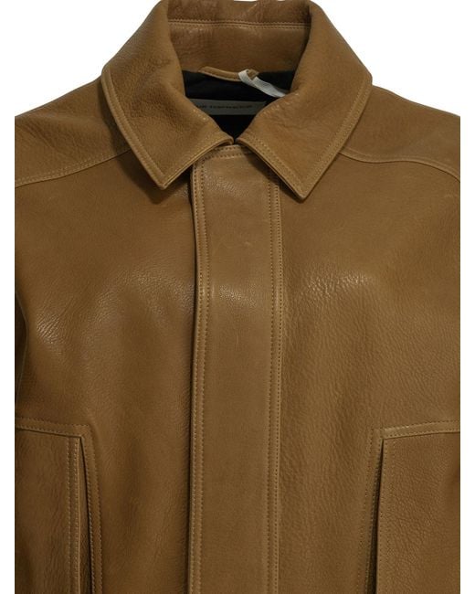 Nour Hammour Brown "Dalma" Leather Jacket