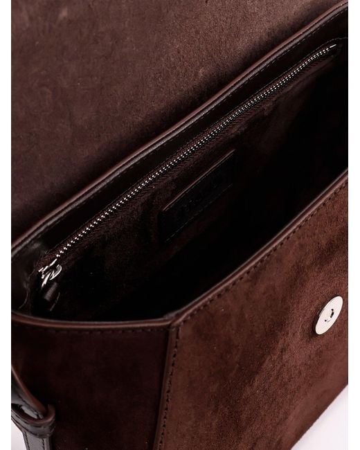 Staud Purple Bella Saddle Suede Crossbody Bag
